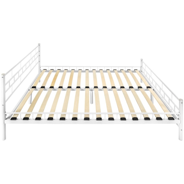 tectake Sängram med ribbotten i modern design - 200 x 140 cm Vit