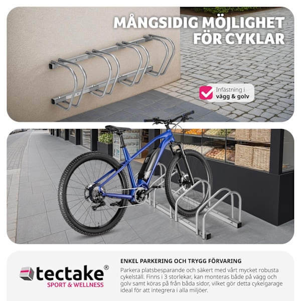 tectake Cykelställ - 4 Silver