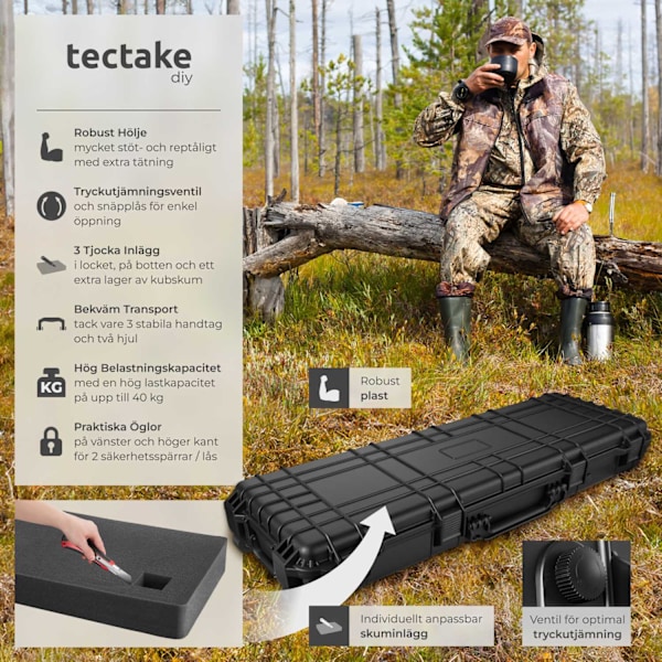 tectake Universalbox Vapenfodral lång Svart