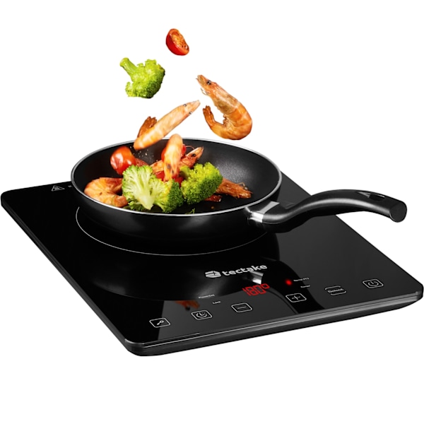 tectake Induktionshäll enkel 2000 W Svart