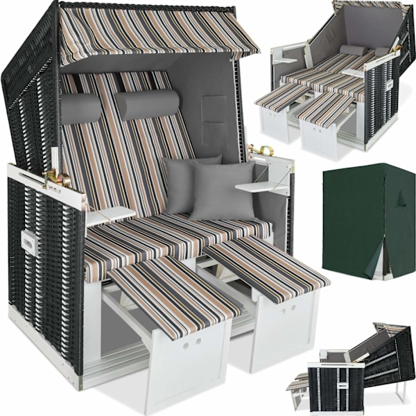 tectake Strandkorg med dyna, inklusive skyddsöverdrag multifärg