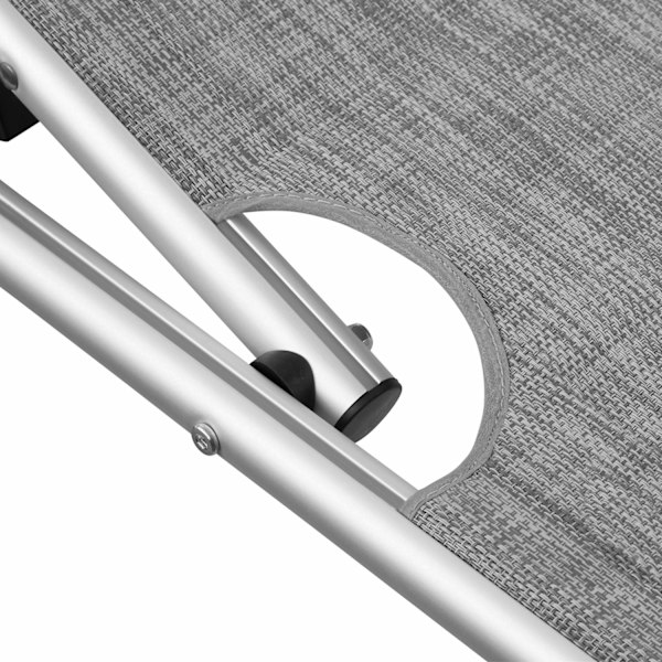 tectake Solstol Aurelie i aluminium, 6-stegs justerbar grå