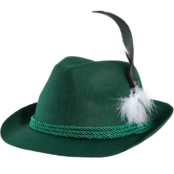 tectake Grön traditionell bayersk hatt med fjäder Grön