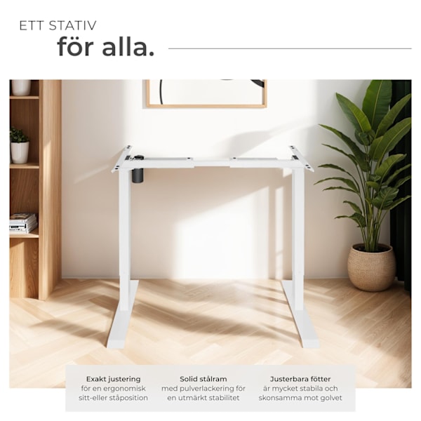 tectake Höj- och sänkbart skrivbordsstativ Yannick Vit