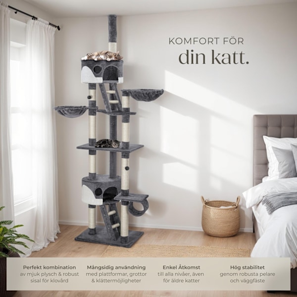 tectake Klösträd katt, klösmöbel Hansi Vit