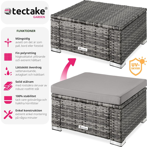 tectake Pall med dyna konstrotting grå