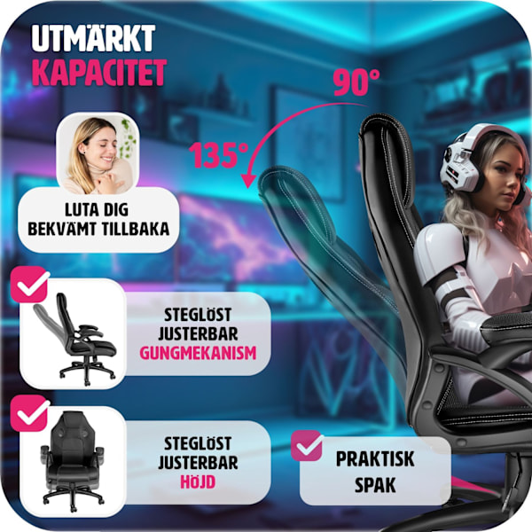tectake Gamingstol Mike Svart