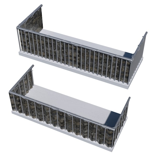 tectake Balkongskydd med metallförstärkta öglor, version 1 -  90 cm Stonegrey