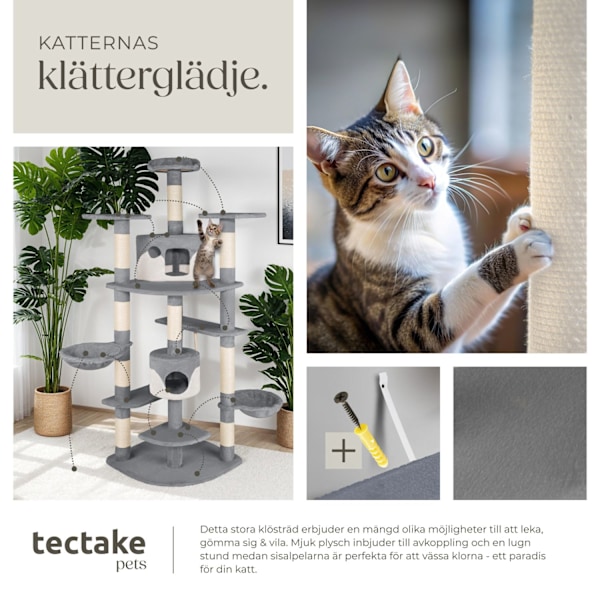 tectake Katt klösträd, klösmöbel Nelly Vit