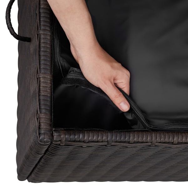 tectake Dynbox Kiruna med lock Brun