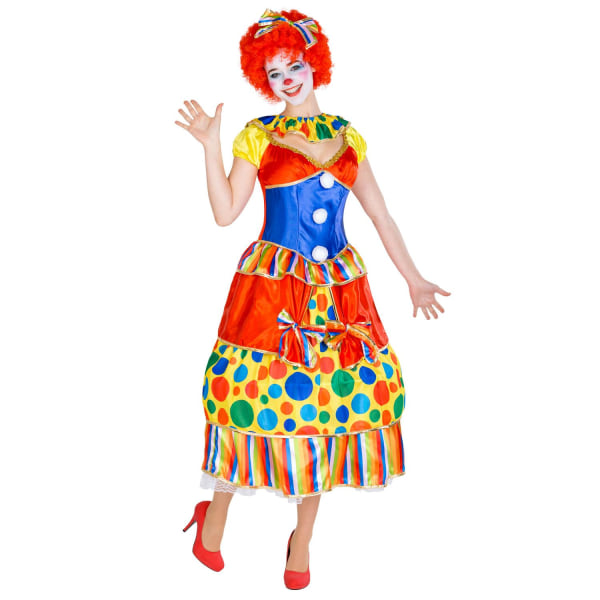 tectake Maskeraddräkt Dam Clown Fridolina Red XL