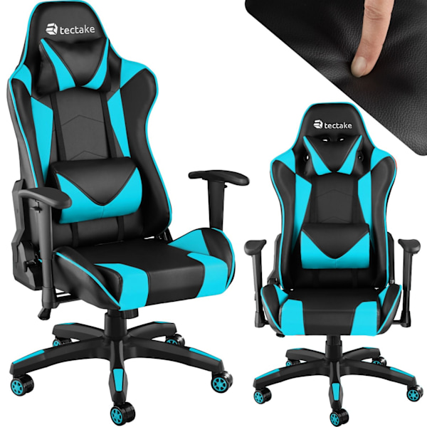 tectake Premium Gamingstol Twink Azurblå