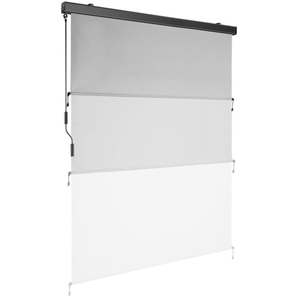 Vertikalmarkis Eloise med 2 väggfästen - 140 x 250 cm, ljusgrå Ljusgrå