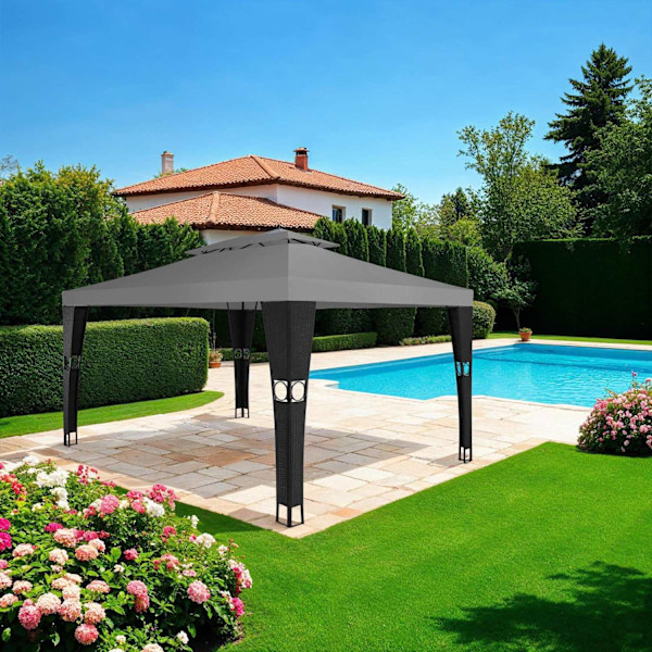 tectake Paviljong i konstrotting Mona 3x4m  Anthracite