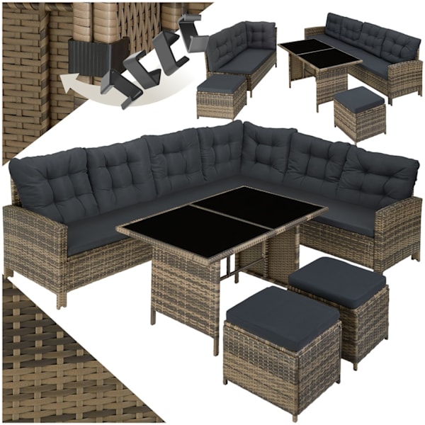 tectake Loungeset Barletta i konstrotting Natur