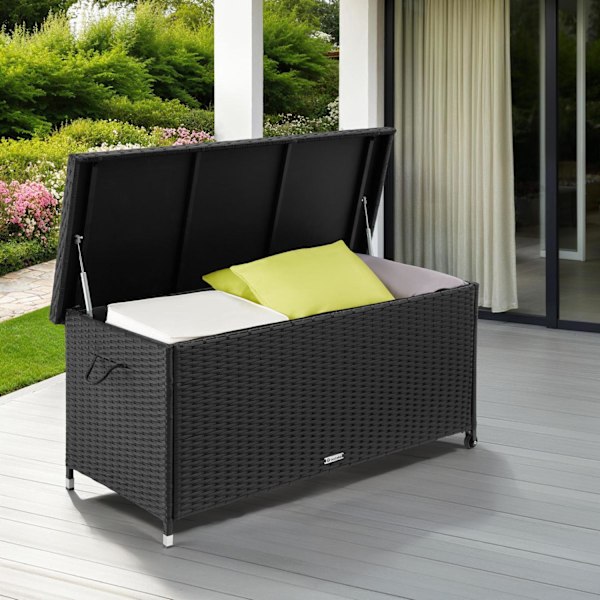 tectake Dynbox Kiruna med lock Svart