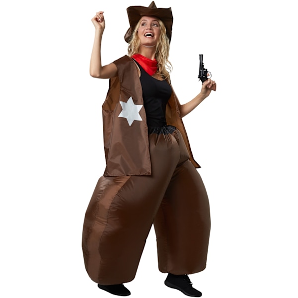 tectake Uppblåsbar cowboy Brun