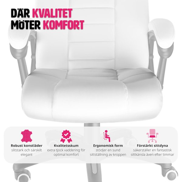 tectake Ergonomisk kontorsstol Vit