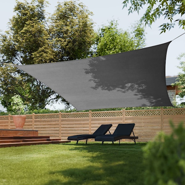tectake Solsegel i polyeten kvadratiskt, grå - 540 x 540 cm grå