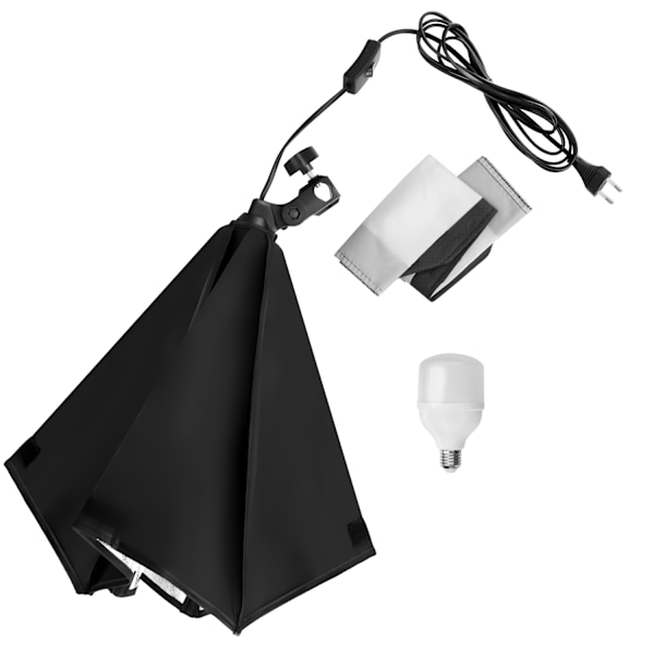 tectake Set med 2 studiolampor med softbox, stativ och väska Svart