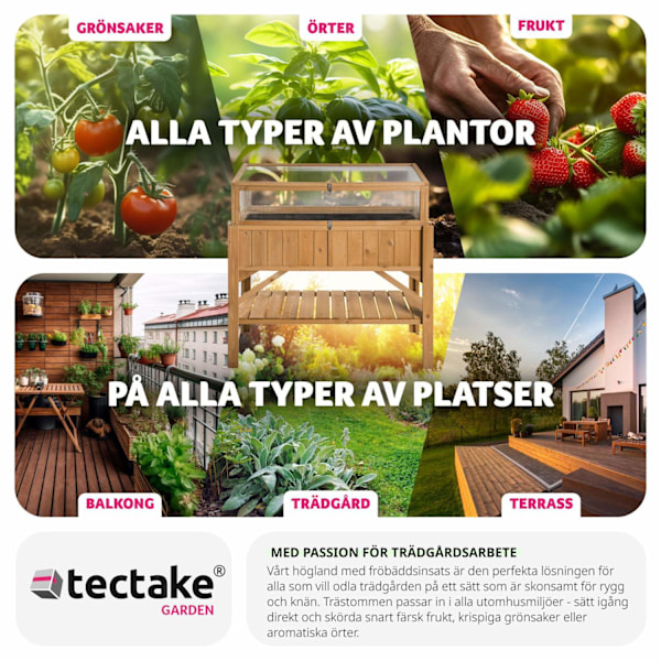 tectake Planteringslåda med överdel Brun