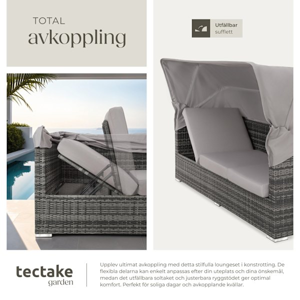 tectake Loungegrupp - Konstrotting  San Marino grå