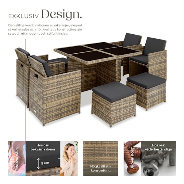 tectake Matgrupp Manhattan i konstrotting Natur