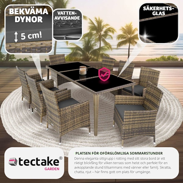 tectake Matgrupp Menorca i konstrotting Natur