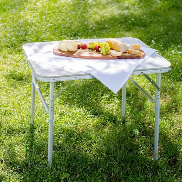 tectake Campingbord i aluminium, hopfällbart 75 x 55 x 68cm grå