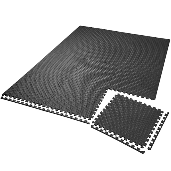 tectake Träningsmatta 12-pack Svart