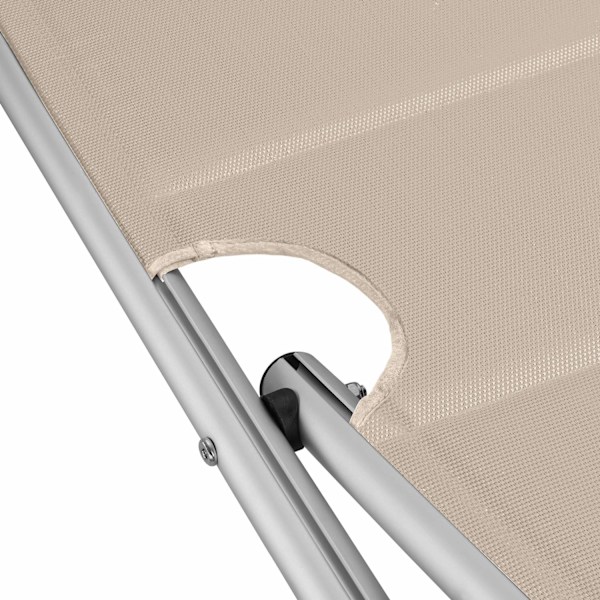 tectake Solstol Lorella, vadderad, hopfällbar Beige