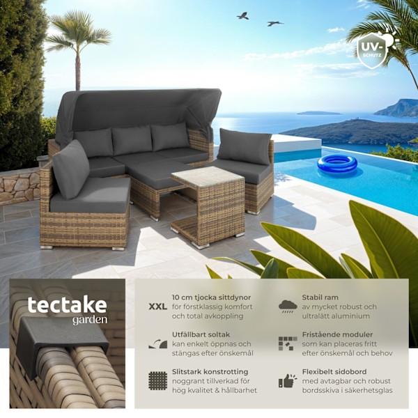tectake Loungegrupp - Konstrotting  San Marino Natur