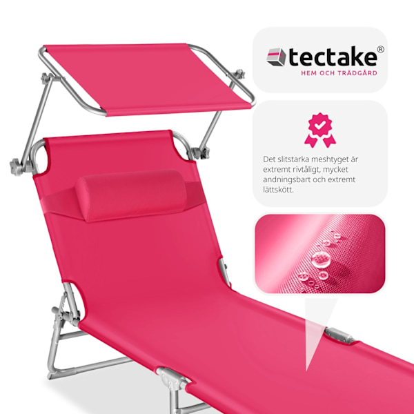 tectake 2 Solsängar Chloé Rosa