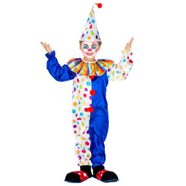 tectake Clowndräkt för barn Clownen Jux Blue 116 (5-6y)