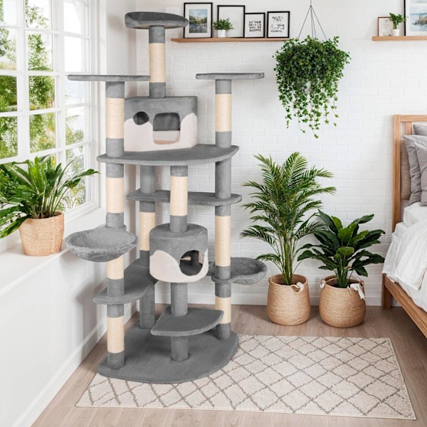 tectake Katt klösträd, klösmöbel Nelly Vit