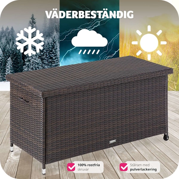 tectake Dynbox Kiruna med lock Brun