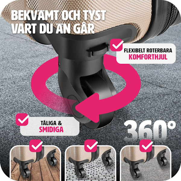 tectake Hårda resväskor i 3-set Champagne