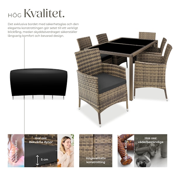 tectake Matgrupp i konstrotting Mörkgrå