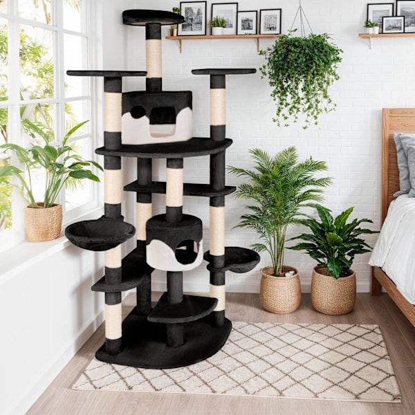 tectake Katt klösträd, klösmöbel Nelly Vit