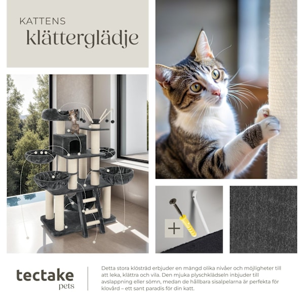 tectake Katt klösträd, klösmöbel Gismo Vit