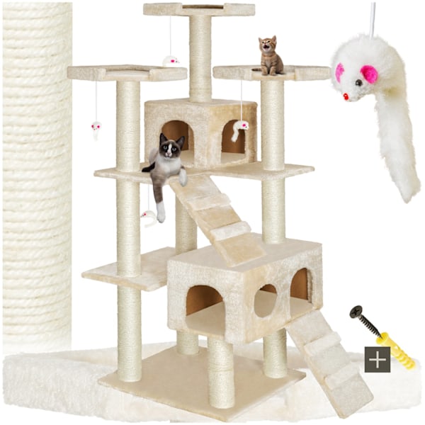 tectake Klösträd katt Knuti Beige
