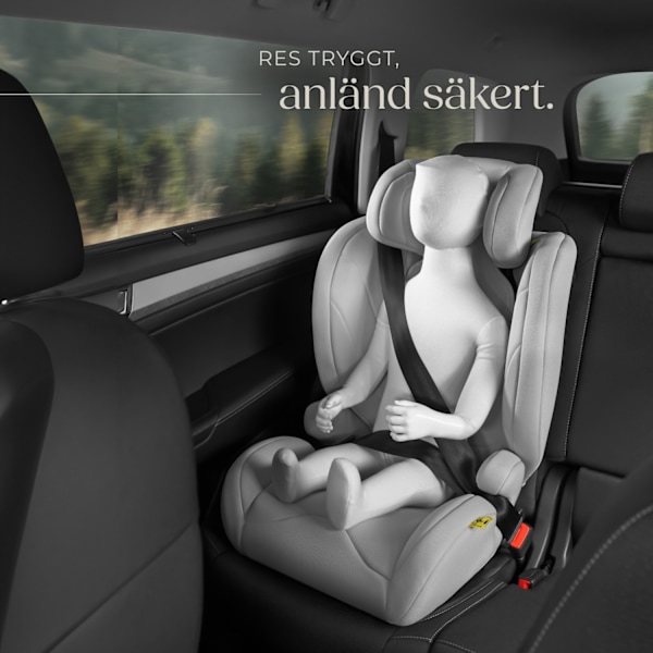 tectake Bilbarnstol Levi, i-Size-godkänd, med ISOFIX Ljusgrå