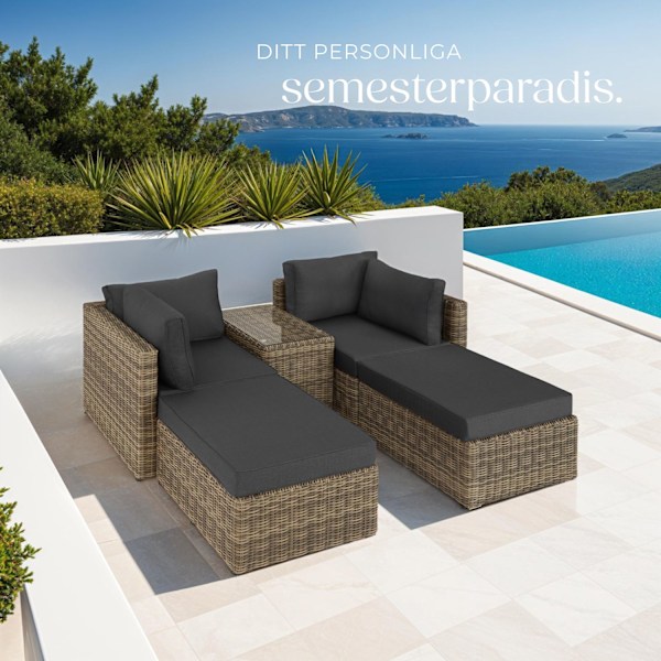 tectake Loungeset i konstrotting San Domino Natur