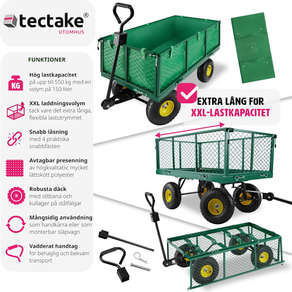 tectake Skrinda med innerklädsel max 550 kg Grön