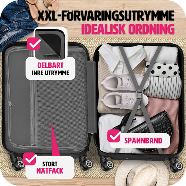 tectake Resväskor 3 stycken set i hardcase, Hårda resväskor Svart
