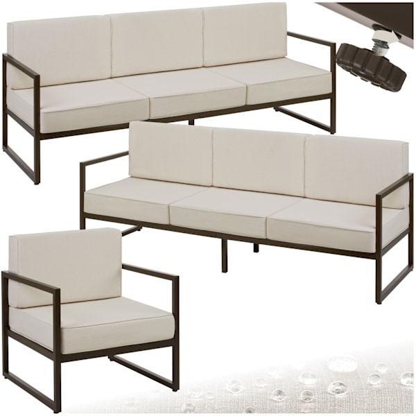 tectake Loungeset Comosa för 7 personer Beige