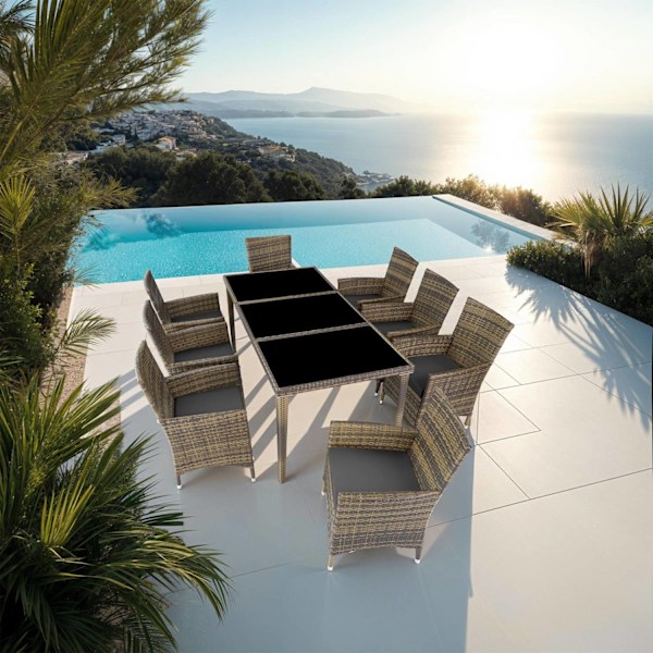 tectake Matgrupp Menorca i konstrotting Natur