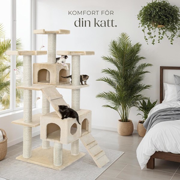 tectake Klösträd katt Knuti Beige