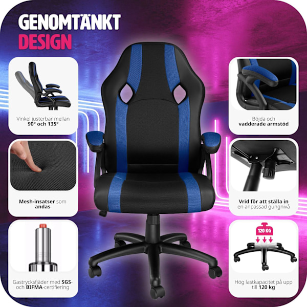 tectake Gamingstol Goodman Blå