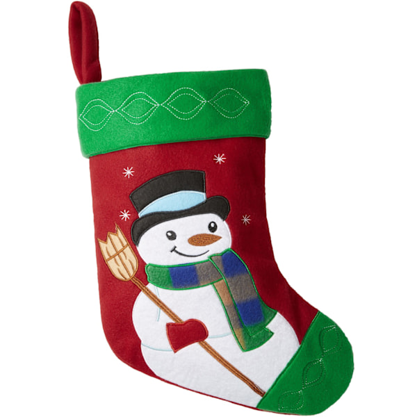 tectake Julstrumpa med snögubbemotiv Grön